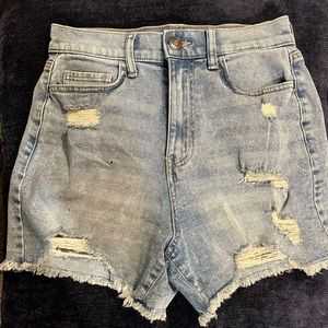 American Eagle High Rise Destroyed Mom Shorts